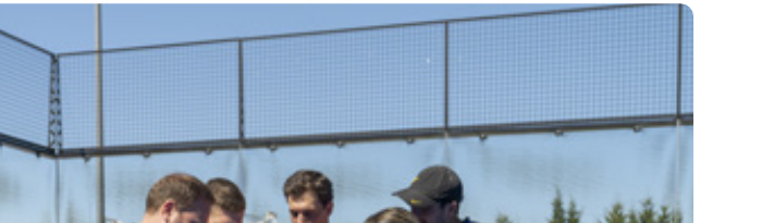 Players socialising with food and drinks at a padel club